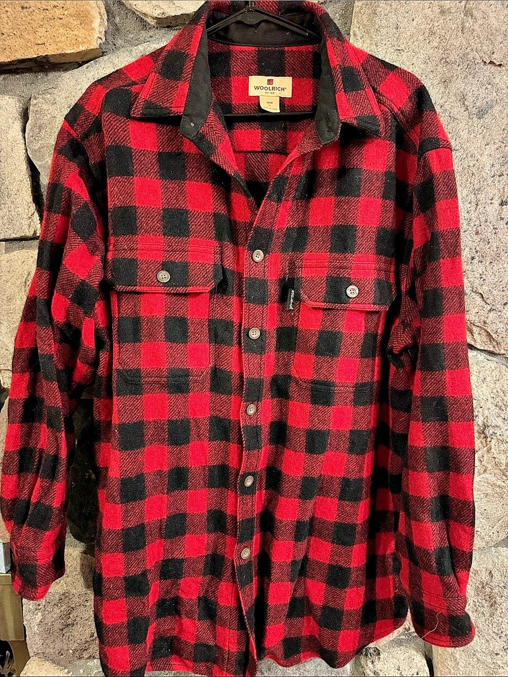 Woolrich Buffalo Check wool Flannel Shirt jacket Men's large